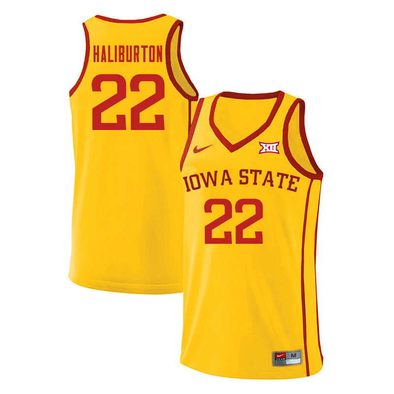 Men #22 Tyrese Haliburton Iowa State Cyclones College Basketball Jerseys Sale-Yellow